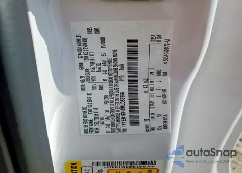 2021 Ford Ranger Xl z USA, uszkodzony, nr VIN 1FTER1EH8MLD55356